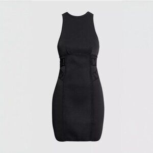 Alexander Wang Women's XS Black Racerback Mini Dress‎ Cutout Bodycon Sleeveless